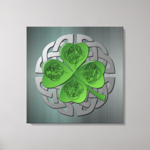 Toile Shamrock - noeud celtique - 4 évangélistes