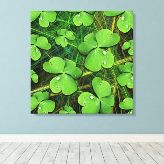 Toile Shamrock vert St Patrick's Day Canvas Imprimer (Insitu (Plancher de Bois))