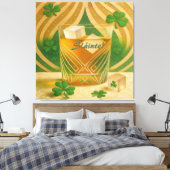 Toile Shamrocks Irish Whiskey Tumbler "Sláinte!" (Insitu(Chambre))