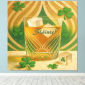 Toile Shamrocks Irish Whiskey Tumbler "Sláinte!" (Insitu (Plancher de Bois))