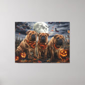 Toile Shar Pei Halloween Éffrayant (Recto)