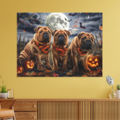 Toile Shar Pei Halloween Éffrayant (Insitu(Salon))