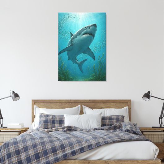 Toile Shark and Small Fish Underwater Scene (Insitu(Chambre))