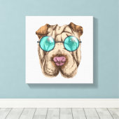 Toile Sharpei dans les lunettes de soleil (Insitu (Plancher de Bois))