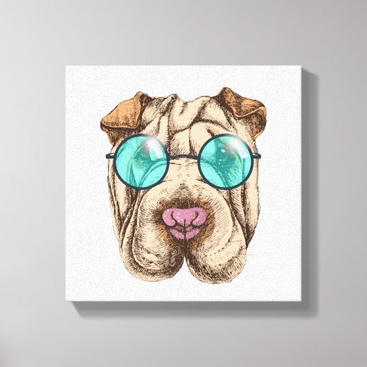 Toile Sharpei dans les lunettes de soleil (Recto)