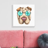 Toile Sharpei dans les lunettes de soleil (Insitu(Salon))