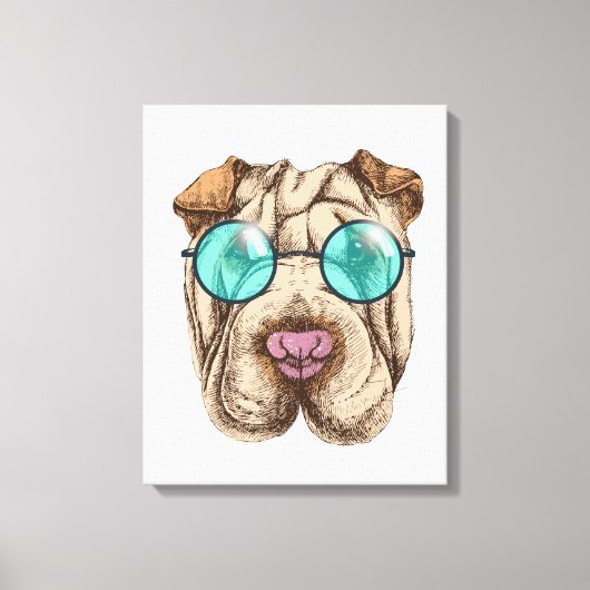 Toile Sharpei dans les lunettes de soleil (Recto)