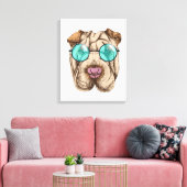 Toile Sharpei dans les lunettes de soleil (Insitu(Salon))