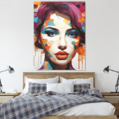Toile Shattered Visions: Abstract Femme Portrait (Insitu(Chambre))