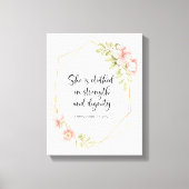 Toile She Is Clothed in Strength and Dignity Pink (Recto)