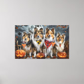 Toile Shetland Sheepdog Halloween Ensorcelant (Recto)