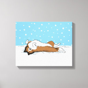 Toile Shetland Sheepdog Snow Dog Shelter Vacances hivern