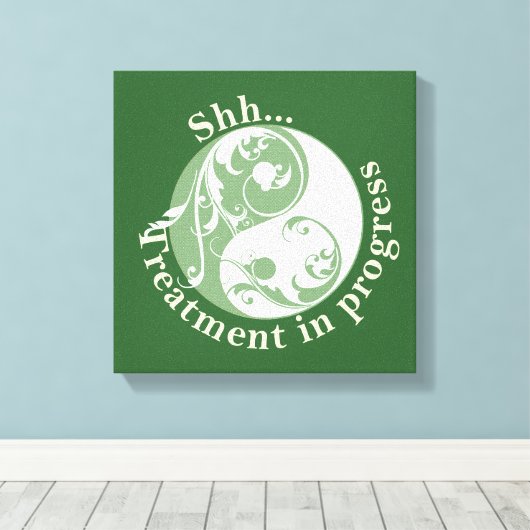 Toile Shh traitement en cours, Scrolling Yin et Yang (Insitu (Plancher de Bois))