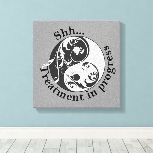 Toile Shh traitement en cours, Scrolling Yin et Yang (Insitu (Plancher de Bois))