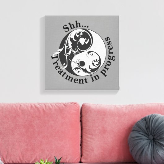 Toile Shh traitement en cours, Scrolling Yin et Yang (Insitu(Salon))