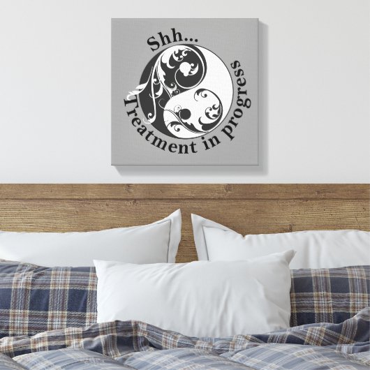 Toile Shh traitement en cours, Scrolling Yin et Yang (Insitu(Chambre))