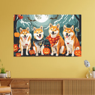 Toile Shiba Inu Halloween Épouvantable