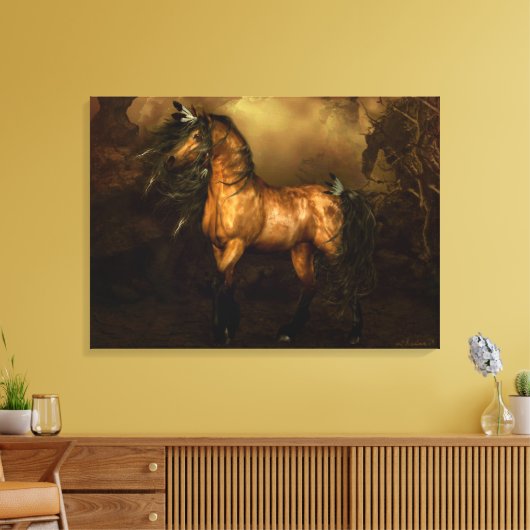 Toile Shikoba Buckskin cheval Stretted Canvas Imprimer (Insitu(Salon))