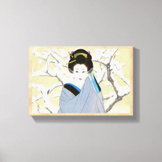 Toile Shimura Tatsumi Deux Sujets Femmes Japonaises Neig (Recto)