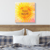 Toile Shine Bright Positive Affirmation Quote Wall Art (Insitu(Chambre))