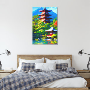 Toile Shinto Serenity : l'âme du jardin