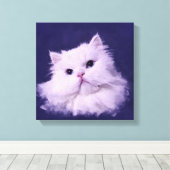 Toile Shiny - le chat perse blanc (Insitu (Plancher de Bois))