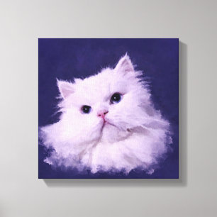 Toile Shiny - le chat perse blanc