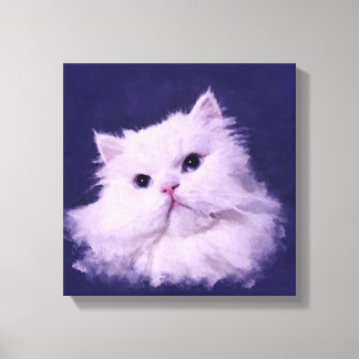 Toile Shiny - le chat perse blanc