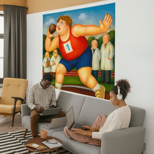 Toile Shotput - Large Wrapped Canvas Art Print
