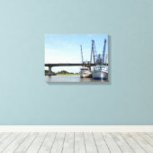 Toile Shrimp boats moored (Insitu (Plancher de Bois))