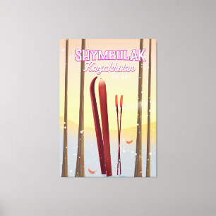 Toile Shymbulak Kazakhstan poster de voyage ski