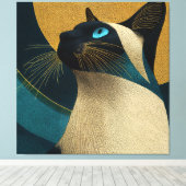 Toile Siamese Mosaic Portrait (Insitu (Plancher de Bois))