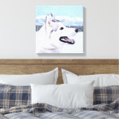 Toile Sibérie Husky (argent et blanc) Peinture Chien Art (Insitu(Chambre))