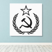 Toile Sickle And Hammer, USSR, CCCP, Communism (Insitu (Plancher de Bois))