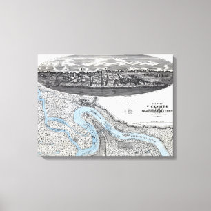 Toile Siège de Vicksburg - carte panoramique 2 de guerre