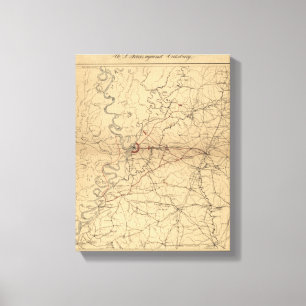 Toile Siège de Vicksburg - carte panoramique de guerre