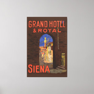 Toile Siena Grand Royal Hotel Vintage Italie Travel Pos