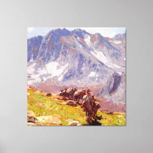 Toile "Sierra Packer" Western Art par Edgar Payne (Recto)