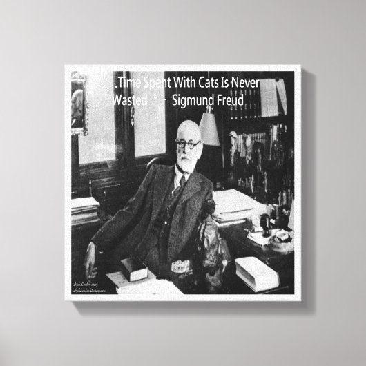Toile Sigmund Freud Et Sa Citation Cat Célèbre Drôle Imp (Recto)