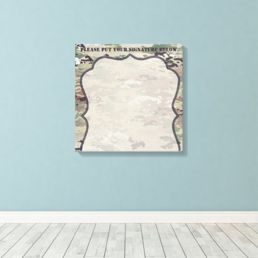 Toile Signature Canvas Army OCP Camo Uniform Cam 20"x20" (Insitu (Plancher de Bois))