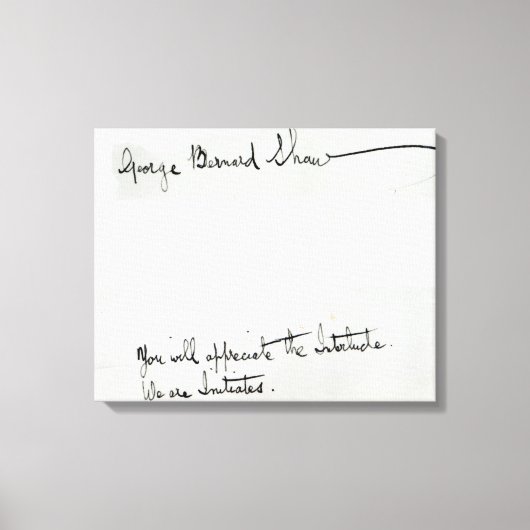 Toile Signature de George Bernard Shaw (Recto)