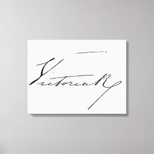 Toile Signature de la Reine Victoria (à l'encre sur le