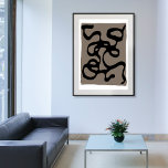 Toile Signaux éloignés : Noir Abstrait et gris<br><div class="desc">Impression Abstraite avec schéma chromatique</div>