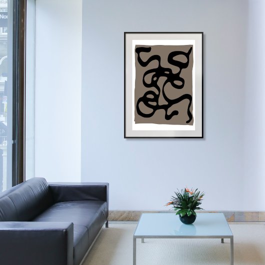 Toile Signaux éloignés : Noir Abstrait et gris