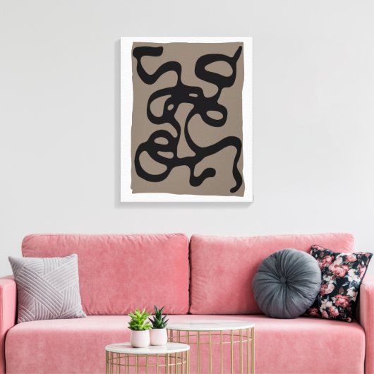 Toile Signaux éloignés : Noir Abstrait et gris (Insitu(Salon))