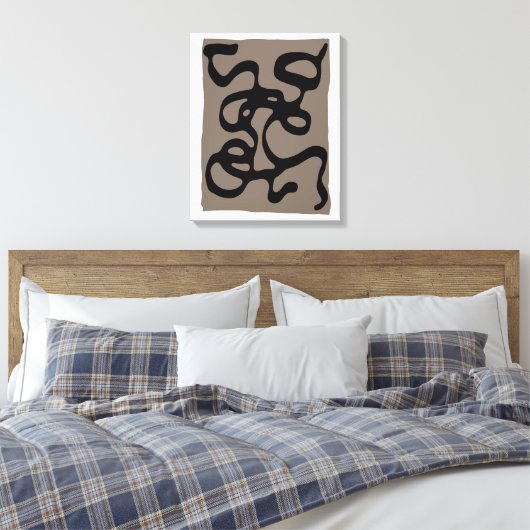 Toile Signaux éloignés : Noir Abstrait et gris (Insitu(Chambre))