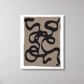 Toile Signaux éloignés : Noir Abstrait et gris (Recto)