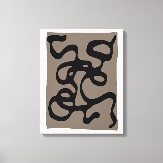 Toile Signaux éloignés : Noir Abstrait et gris (Recto)