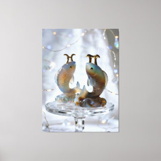 Toile Signe astrologique Poissons Sculptures en verre