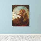 Toile Signe avec un singe fumant une pipe (Insitu (Plancher de Bois))